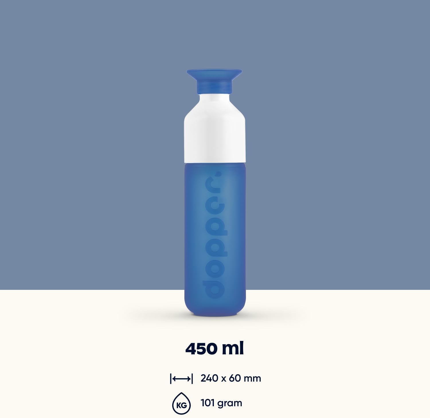 Dopper Original Drinkfles Tidal Teal 450ml - 100% Recyclebare Waterfles - BPA- en ftalaatvrij - Ideale Waterfles voor Onderweg, Fitness & Kantoor