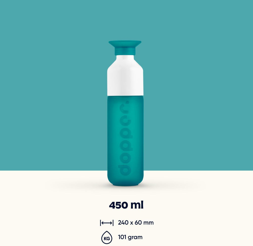 Dopper Original Drinkfles Tidal Teal 450ml - 100% Recyclebare Waterfles - BPA- en ftalaatvrij - Ideale Waterfles voor Onderweg, Fitness & Kantoor