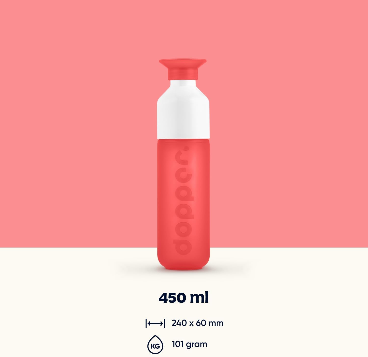Dopper Original Drinkfles Tidal Teal 450ml - 100% Recyclebare Waterfles - BPA- en ftalaatvrij - Ideale Waterfles voor Onderweg, Fitness & Kantoor