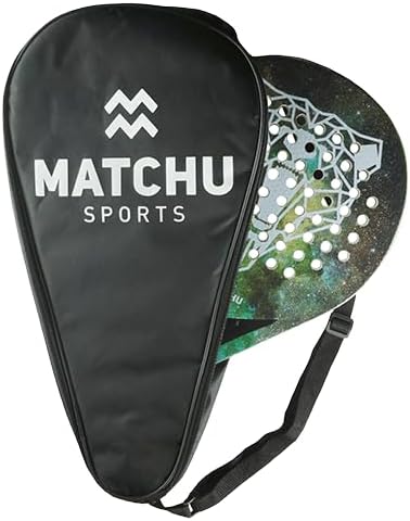MATCHU - Padel racket - Inclusief een draagtas - 100% carbon frame, fiberglasse toplaag en zacht EVA foam - 3D grip technologie