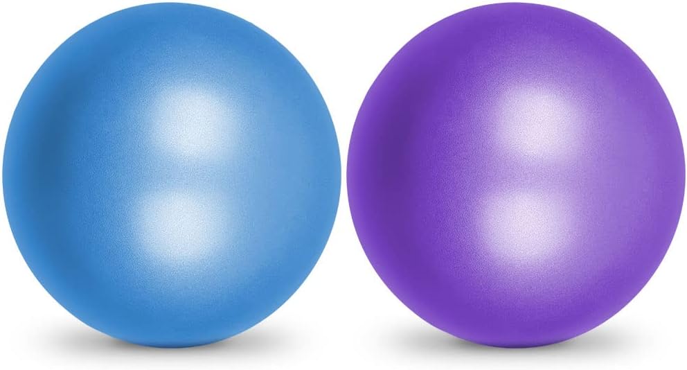 flintronic 25 cm mini pilatesbal, kleine anti-burst oefenbal voor yoga, pilates, balans, fysiotherapie, stretching en core fitness - inclusief stabiliteitsbal workoutgids