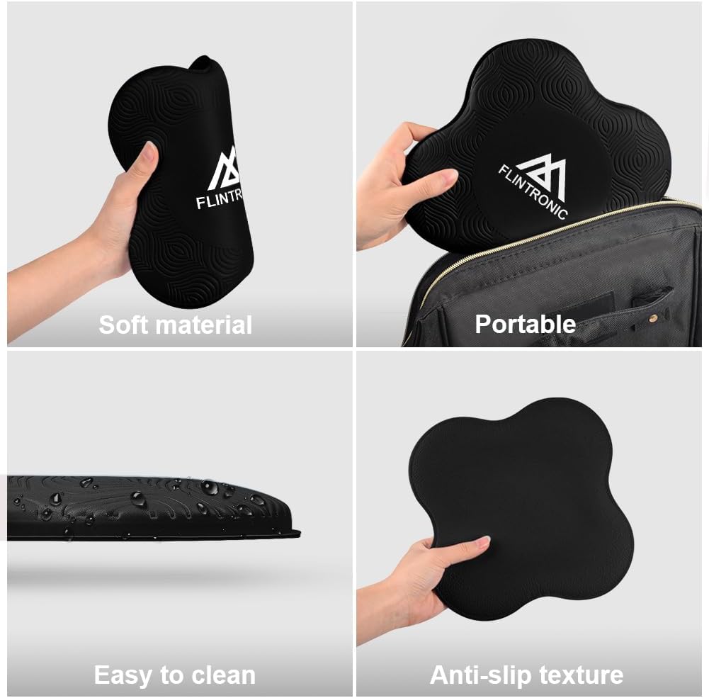 Flintronic Yoga-kniebeschermer, set van 2 antislip, yogamat, yoga-steunkussen, sportbalanskussen, comfortabele lichtgewicht ondersteuning voor knieën, handen, polsen en ellebogen - 20 x 20 cm, met
