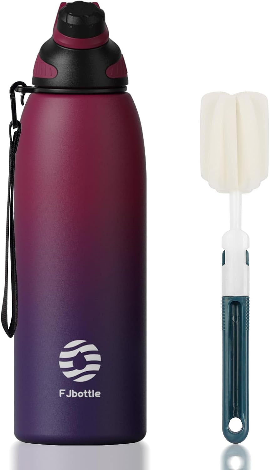 Fjbottle RVS Waterfles Sport met Magnetische Dop – 1500ml, 1000ml, 800ml, 600ml, 400ml – BPA-vrij & Lekvrij – Geschikt voor Koolzuur – Thermosfles voor School, Fitness, Kinderen