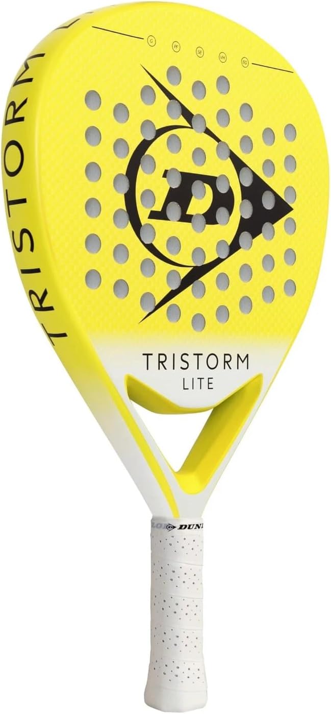 DUNLOP Tristorm Padelracket – Diamantvorm, Grafieten Frame – Power Frame Technologie – Extra Grip Afwerking & Soft EVA Kern – Kracht & Spincontrole