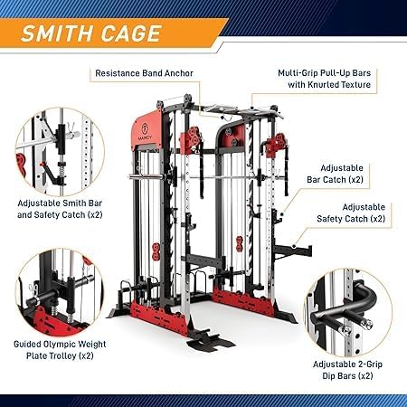 Marcy Pro Deluxe Smith Cage Home Gym Systeem voor Gewichtstraining SM-7553
