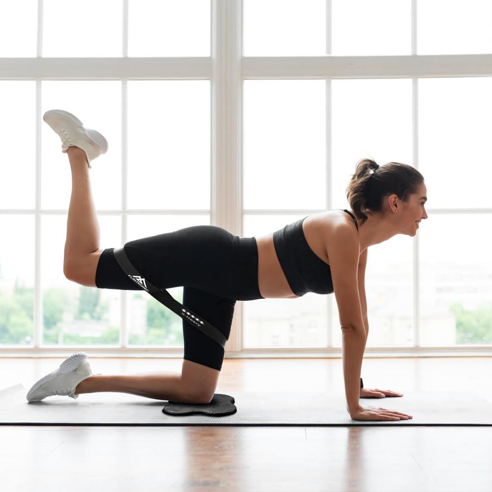 Flintronic Yoga-kniebeschermer, set van 2 antislip, yogamat, yoga-steunkussen, sportbalanskussen, comfortabele lichtgewicht ondersteuning voor knieën, handen, polsen en ellebogen - 20 x 20 cm, met