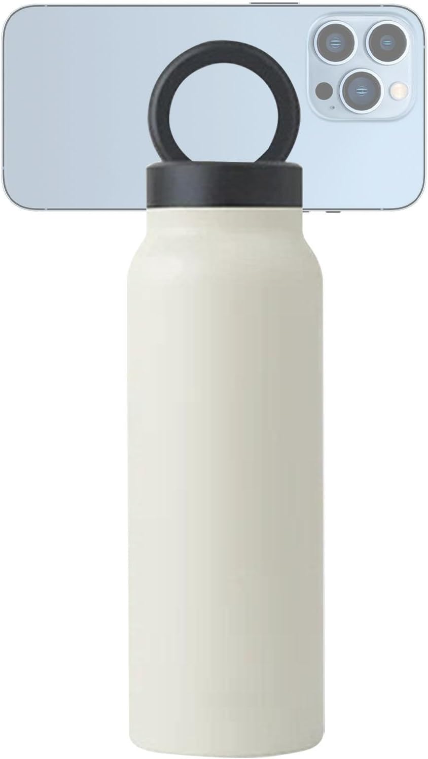Vacuüm geïsoleerde magnetische waterfles - 24oz Gym & Sport Fles met telefoonhouder | Lekvrije magnetische fles voor buiten rijden, auto en sportschool