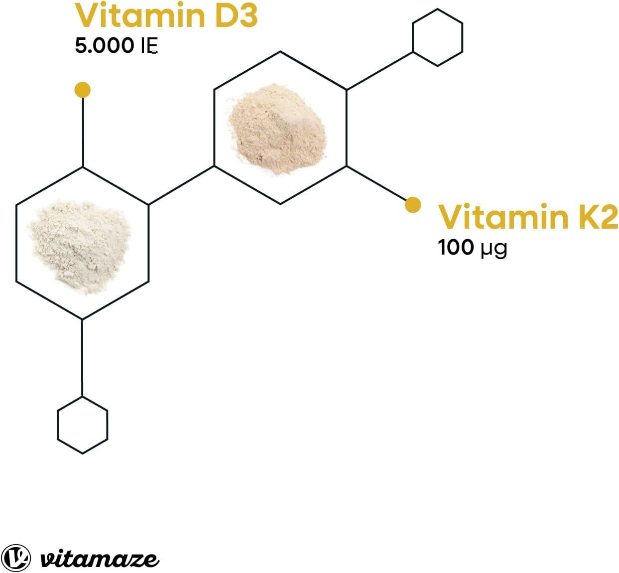 Vitamine D3 K2 hoge dosering, 180 tabletten, 5000 IE vitamine D3 + 100 mcg vitamine K2 depot, zonder onnodige toevoegingen, hoge biologische beschikbaarheid, gemaakt in Duitsland