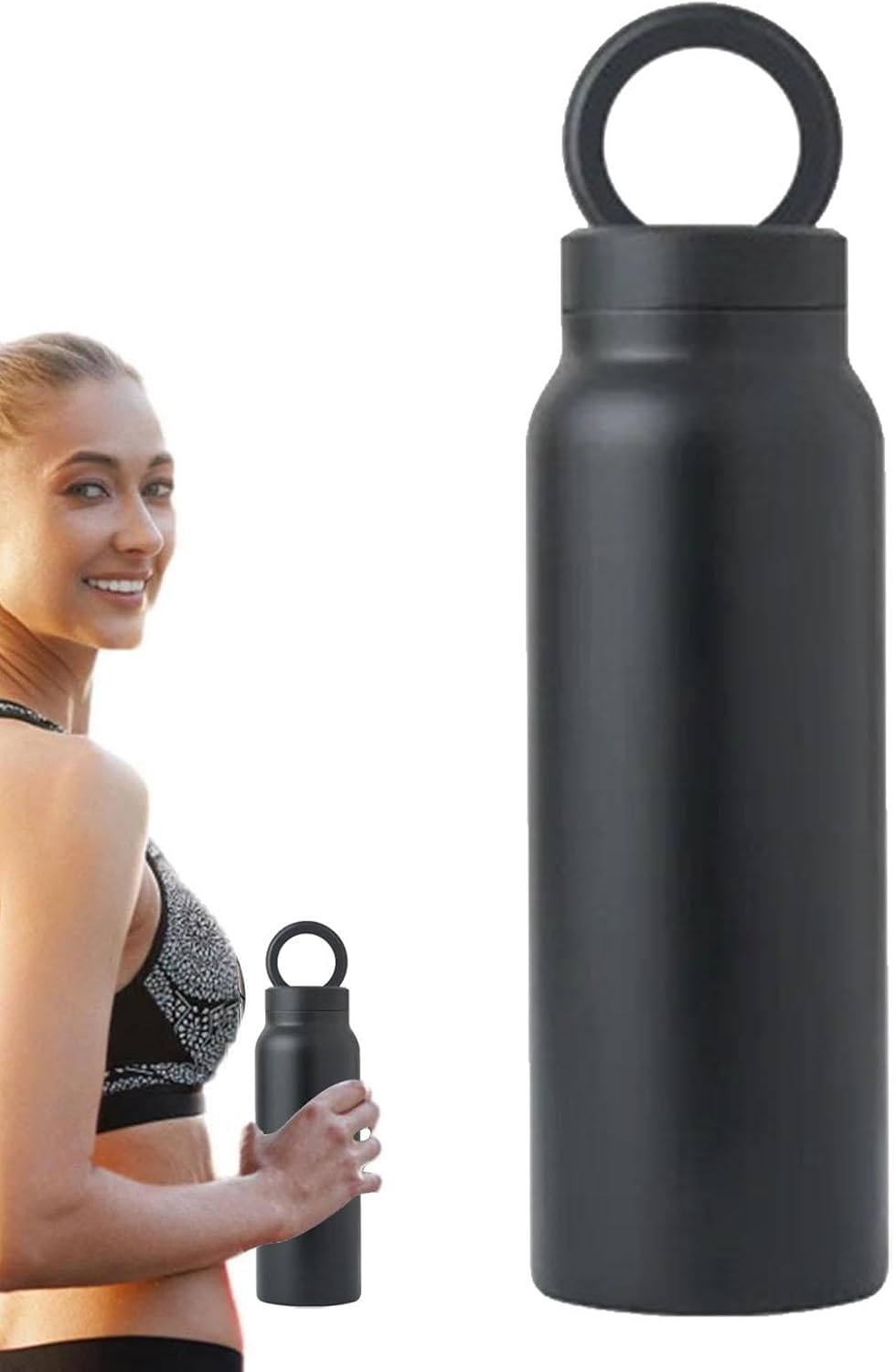 Vacuüm geïsoleerde magnetische waterfles - 24oz Gym & Sport Fles met telefoonhouder | Lekvrije magnetische fles voor buiten rijden, auto en sportschool
