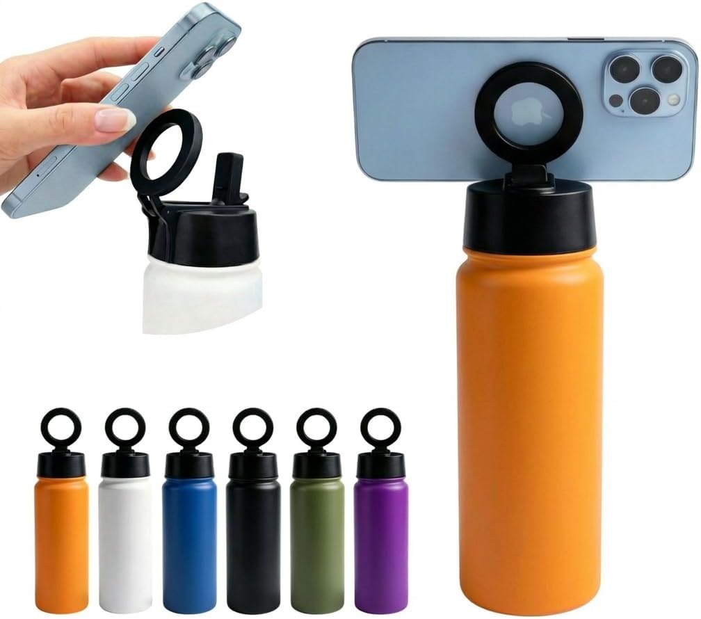 Magnetische drinkfles van roestvrij staal, 500 ml, met geïntegreerde magneetvoet, 21,5 x 7 cm, verkrijgbaar in 6 kleuren (groen)