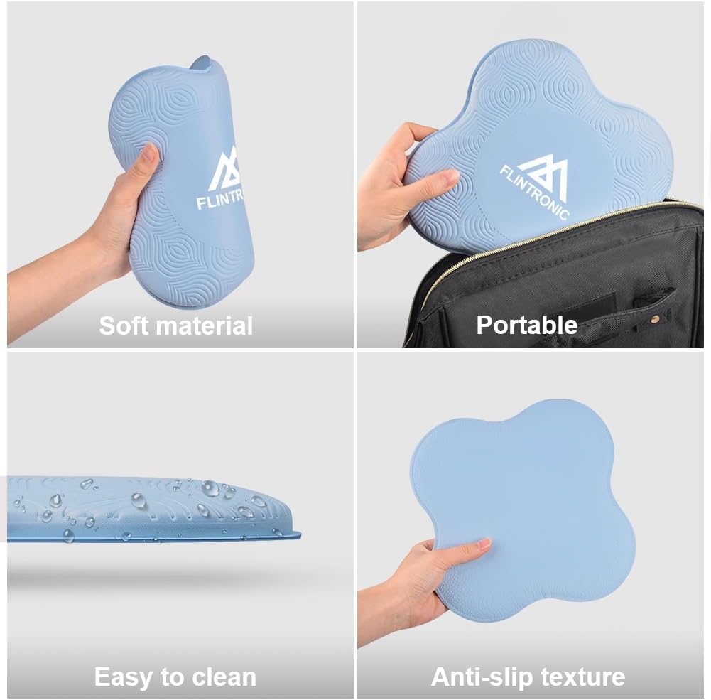 Flintronic Yoga-kniebeschermer, set van 2 antislip, yogamat, yoga-steunkussen, sportbalanskussen, comfortabele lichtgewicht ondersteuning voor knieën, handen, polsen en ellebogen - 20 x 20 cm, met