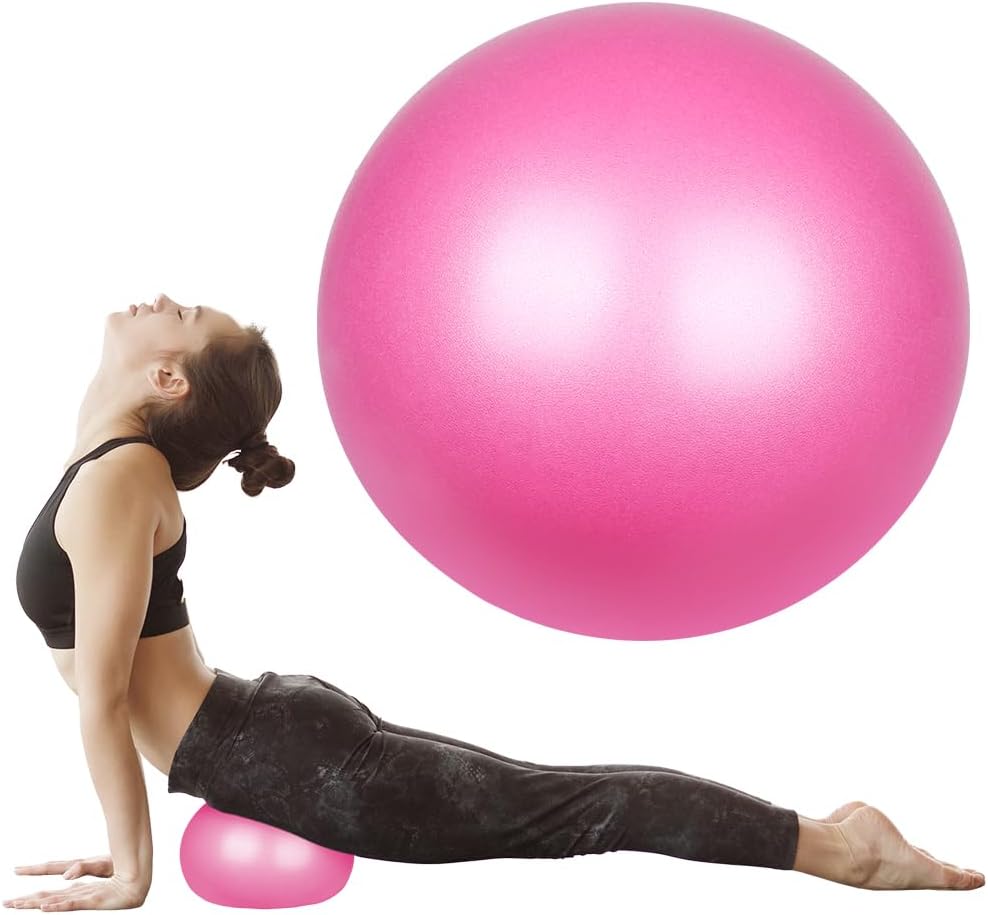 flintronic 25 cm mini pilatesbal, kleine anti-burst oefenbal voor yoga, pilates, balans, fysiotherapie, stretching en core fitness - inclusief stabiliteitsbal workoutgids