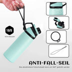 Fjbottle RVS Waterfles Sport met Magnetische Dop – 1500ml, 1000ml, 800ml, 600ml, 400ml – BPA-vrij & Lekvrij – Geschikt voor Koolzuur – Thermosfles voor School, Fitness, Kinderen