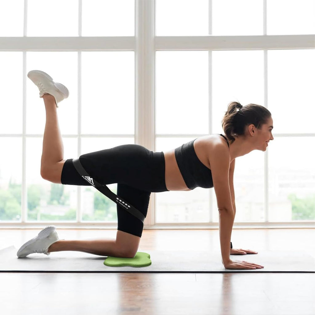 Flintronic Yoga-kniebeschermer, set van 2 antislip, yogamat, yoga-steunkussen, sportbalanskussen, comfortabele lichtgewicht ondersteuning voor knieën, handen, polsen en ellebogen - 20 x 20 cm, met