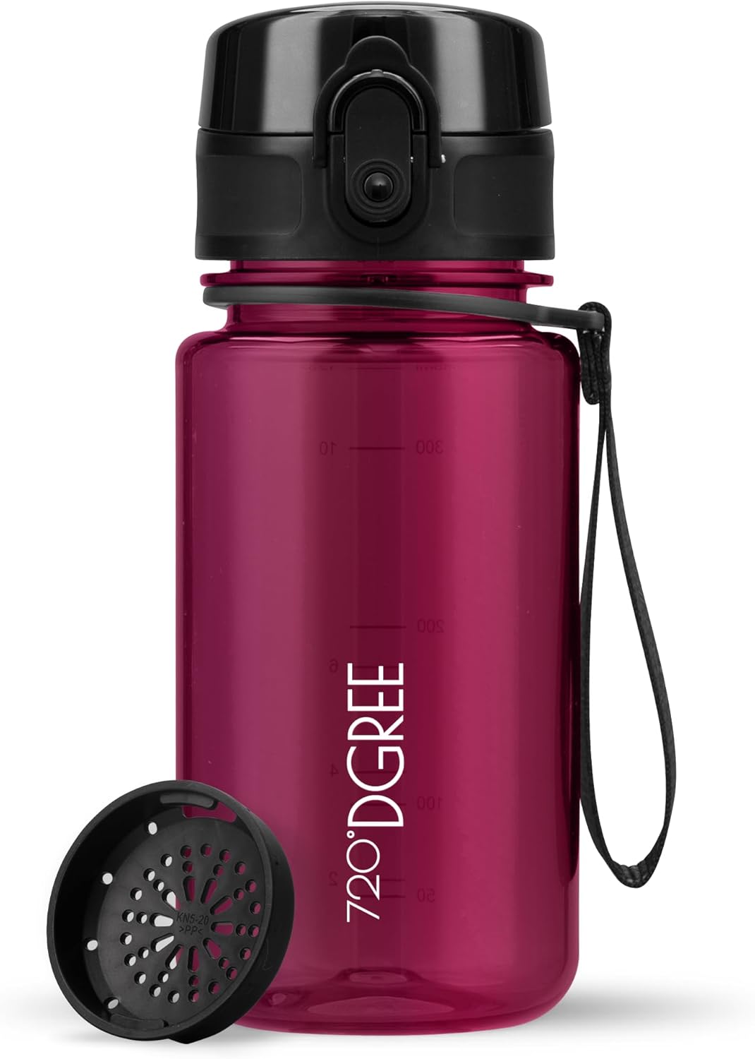 720°DGREE uberBottle Drinkfles, waterfles + fruitzeef, 350 ml, 500 ml, 650 ml, 1 l, 1,5 l, 2 l, BPA-vrij, waterdicht, lekvrij, herbruikbaar, licht, ideaal voor school, sport, fitness, fitnessstudio