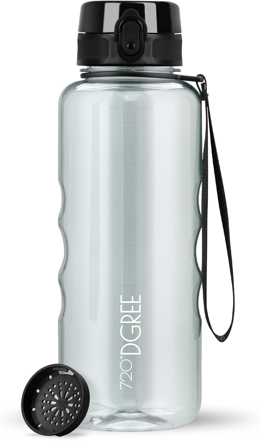 720°DGREE uberBottle Drinkfles, waterfles + fruitzeef, 350 ml, 500 ml, 650 ml, 1 l, 1,5 l, 2 l, BPA-vrij, waterdicht, lekvrij, herbruikbaar, licht, ideaal voor school, sport, fitness, fitnessstudio
