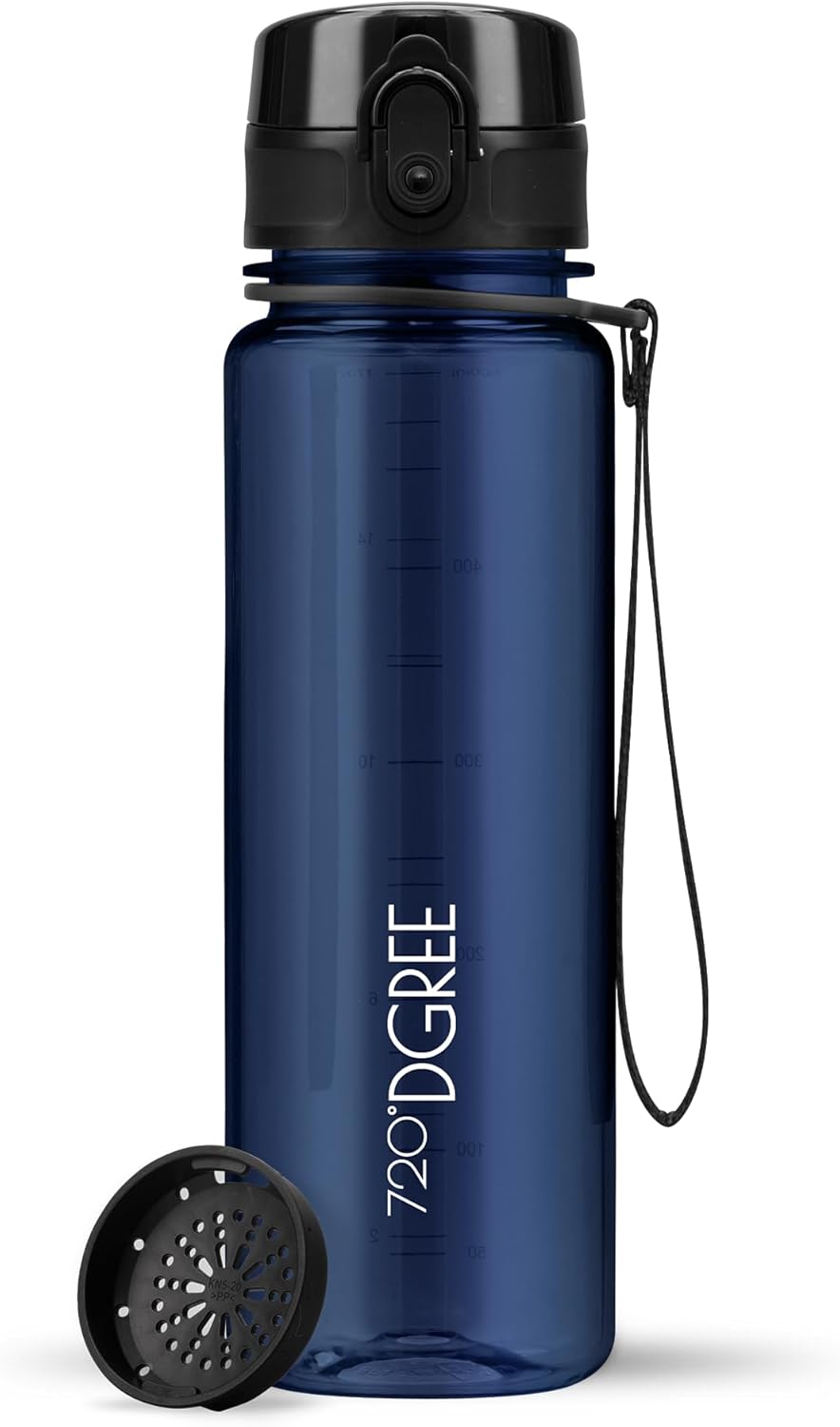 720°DGREE uberBottle Drinkfles, waterfles + fruitzeef, 350 ml, 500 ml, 650 ml, 1 l, 1,5 l, 2 l, BPA-vrij, waterdicht, lekvrij, herbruikbaar, licht, ideaal voor school, sport, fitness, fitnessstudio