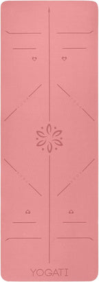 YOGATI – milieuvriendelijke yogamat - TPE, non-slip en dikke yogamat. Yoga Matten met Body Alignment Lines. Perfect Pilates Mat voor workout oefening, Gym en Fitness.