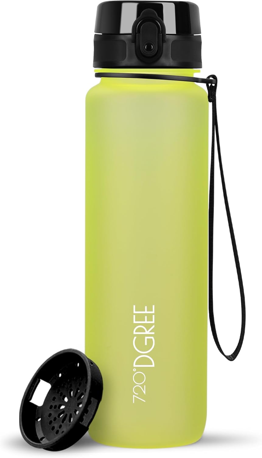 720°DGREE uberBottle Drinkfles, waterfles + fruitzeef, 350 ml, 500 ml, 650 ml, 1 l, 1,5 l, 2 l, BPA-vrij, waterdicht, lekvrij, herbruikbaar, licht, ideaal voor school, sport, fitness, fitnessstudio