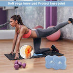 Flintronic Yoga-kniebeschermer, set van 2 antislip, yogamat, yoga-steunkussen, sportbalanskussen, comfortabele lichtgewicht ondersteuning voor knieën, handen, polsen en ellebogen - 20 x 20 cm, met