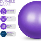 flintronic 25 cm mini pilatesbal, kleine anti-burst oefenbal voor yoga, pilates, balans, fysiotherapie, stretching en core fitness - inclusief stabiliteitsbal workoutgids