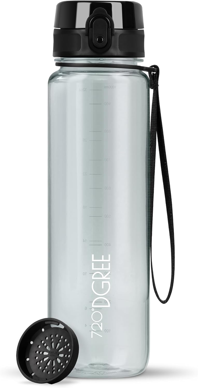 720°DGREE uberBottle Drinkfles, waterfles + fruitzeef, 350 ml, 500 ml, 650 ml, 1 l, 1,5 l, 2 l, BPA-vrij, waterdicht, lekvrij, herbruikbaar, licht, ideaal voor school, sport, fitness, fitnessstudio