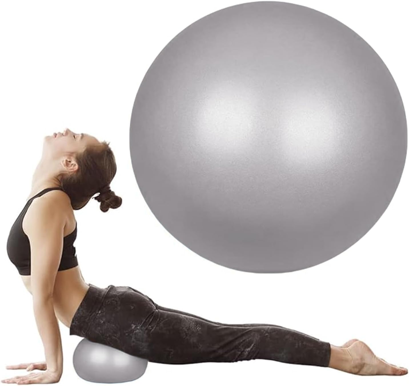 flintronic 25 cm mini pilatesbal, kleine anti-burst oefenbal voor yoga, pilates, balans, fysiotherapie, stretching en core fitness - inclusief stabiliteitsbal workoutgids