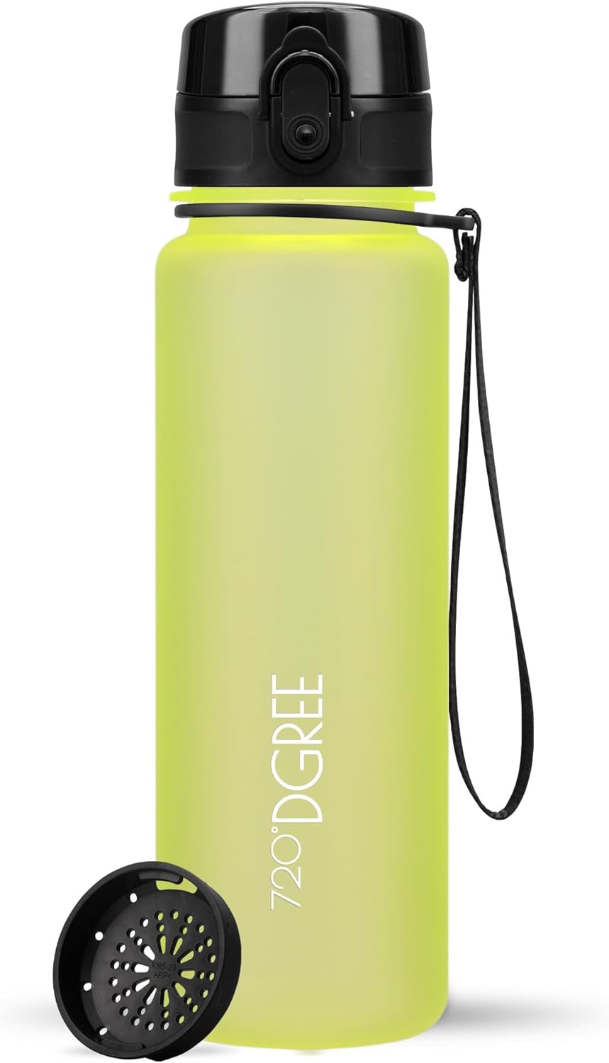 720°DGREE uberBottle Drinkfles, waterfles + fruitzeef, 350 ml, 500 ml, 650 ml, 1 l, 1,5 l, 2 l, BPA-vrij, waterdicht, lekvrij, herbruikbaar, licht, ideaal voor school, sport, fitness, fitnessstudio