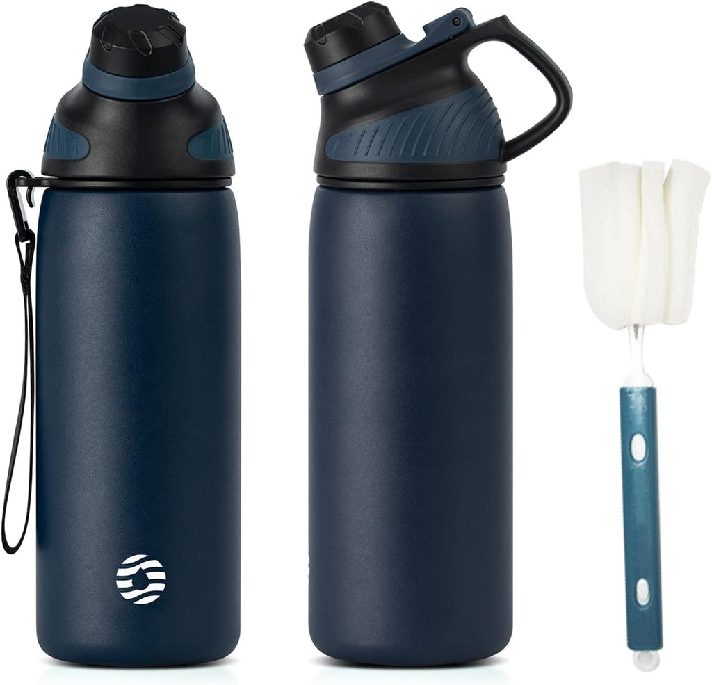 Fjbottle RVS Waterfles Sport met Magnetische Dop – 1500ml, 1000ml, 800ml, 600ml, 400ml – BPA-vrij & Lekvrij – Geschikt voor Koolzuur – Thermosfles voor School, Fitness, Kinderen