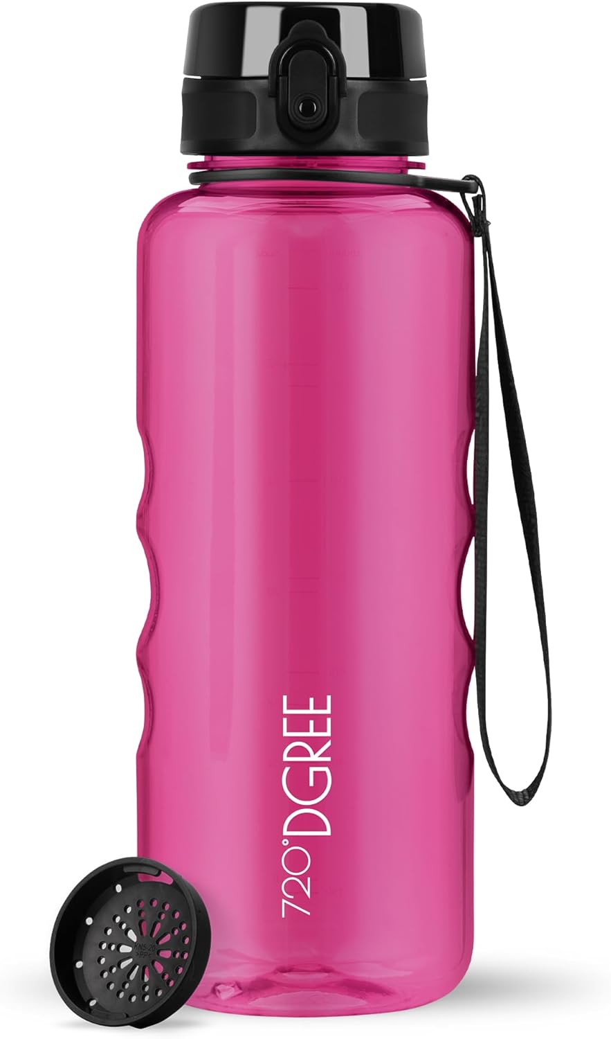 720°DGREE uberBottle Drinkfles, waterfles + fruitzeef, 350 ml, 500 ml, 650 ml, 1 l, 1,5 l, 2 l, BPA-vrij, waterdicht, lekvrij, herbruikbaar, licht, ideaal voor school, sport, fitness, fitnessstudio