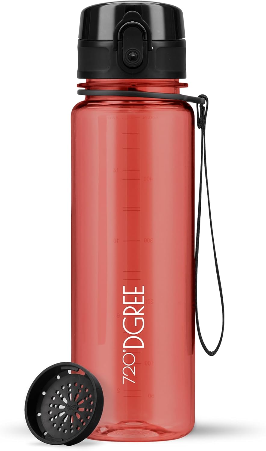 720°DGREE uberBottle Drinkfles, waterfles + fruitzeef, 350 ml, 500 ml, 650 ml, 1 l, 1,5 l, 2 l, BPA-vrij, waterdicht, lekvrij, herbruikbaar, licht, ideaal voor school, sport, fitness, fitnessstudio