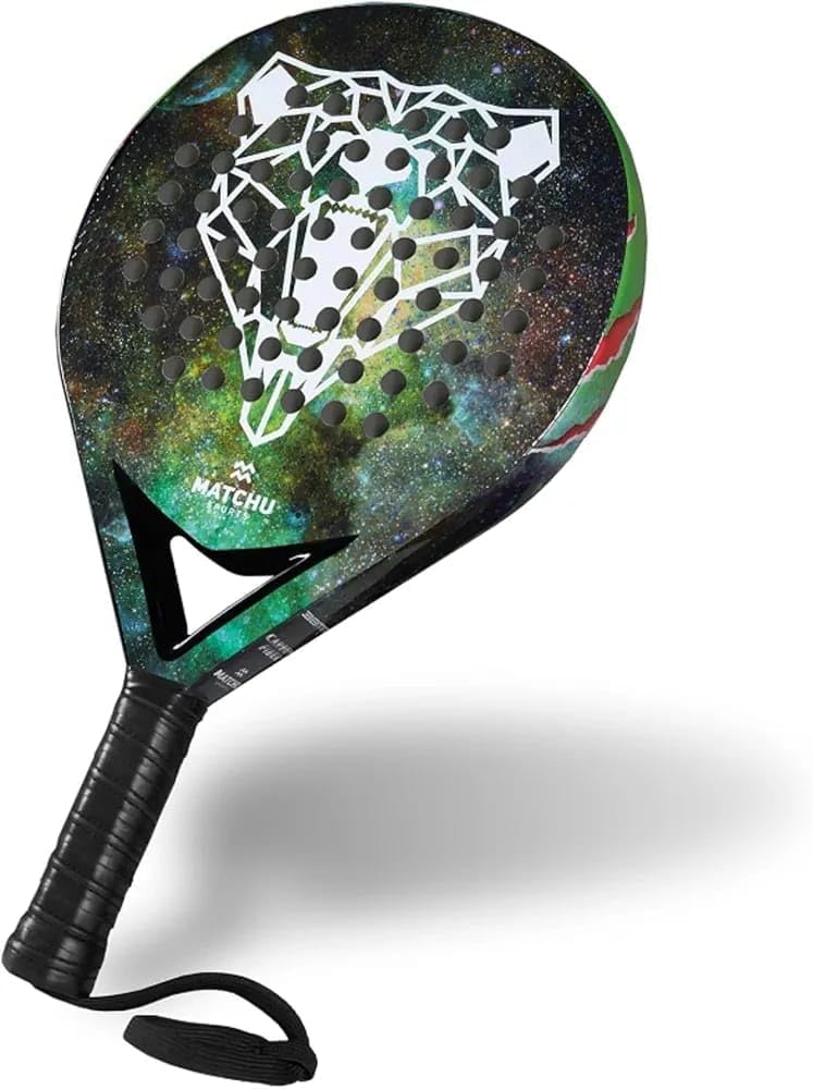 MATCHU - Padel racket - Inclusief een draagtas - 100% carbon frame, fiberglasse toplaag en zacht EVA foam - 3D grip technologie