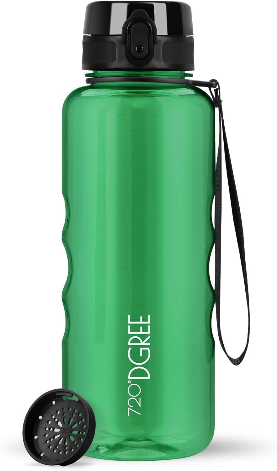 720°DGREE uberBottle Drinkfles, waterfles + fruitzeef, 350 ml, 500 ml, 650 ml, 1 l, 1,5 l, 2 l, BPA-vrij, waterdicht, lekvrij, herbruikbaar, licht, ideaal voor school, sport, fitness, fitnessstudio