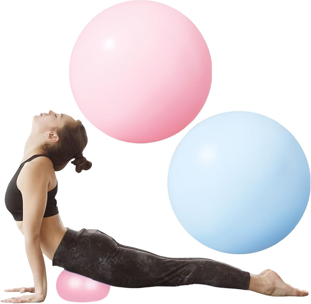 flintronic 25 cm mini pilatesbal, kleine anti-burst oefenbal voor yoga, pilates, balans, fysiotherapie, stretching en core fitness - inclusief stabiliteitsbal workoutgids