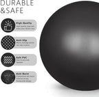 flintronic 25 cm mini pilatesbal, kleine anti-burst oefenbal voor yoga, pilates, balans, fysiotherapie, stretching en core fitness - inclusief stabiliteitsbal workoutgids