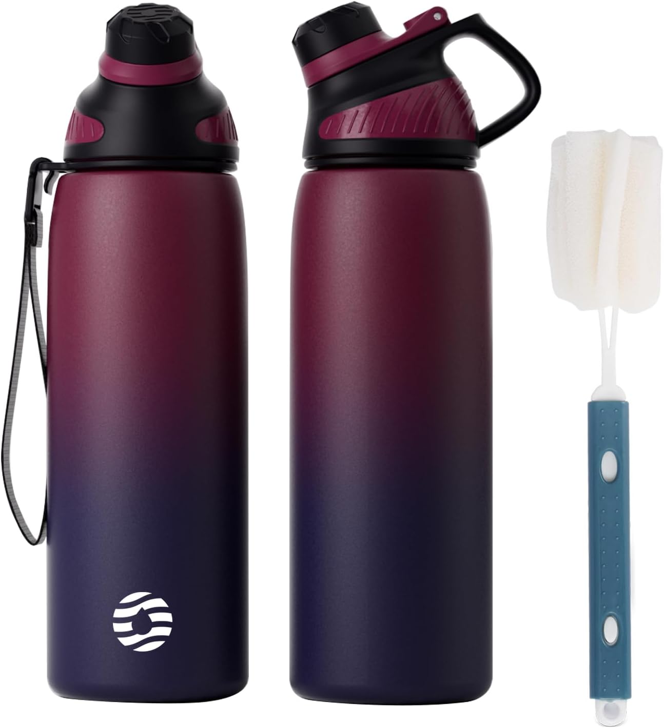 Fjbottle RVS Waterfles Sport met Magnetische Dop – 1500ml, 1000ml, 800ml, 600ml, 400ml – BPA-vrij & Lekvrij – Geschikt voor Koolzuur – Thermosfles voor School, Fitness, Kinderen