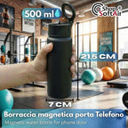 Magnetische drinkfles van roestvrij staal, 500 ml, met geïntegreerde magneetvoet, 21,5 x 7 cm, verkrijgbaar in 6 kleuren (groen)