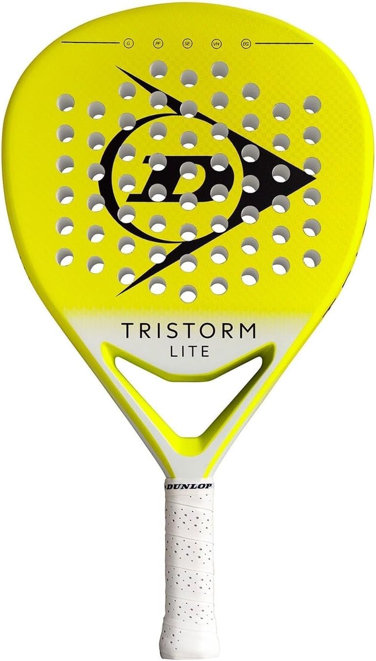 DUNLOP Tristorm Padelracket – Diamantvorm, Grafieten Frame – Power Frame Technologie – Extra Grip Afwerking & Soft EVA Kern – Kracht & Spincontrole