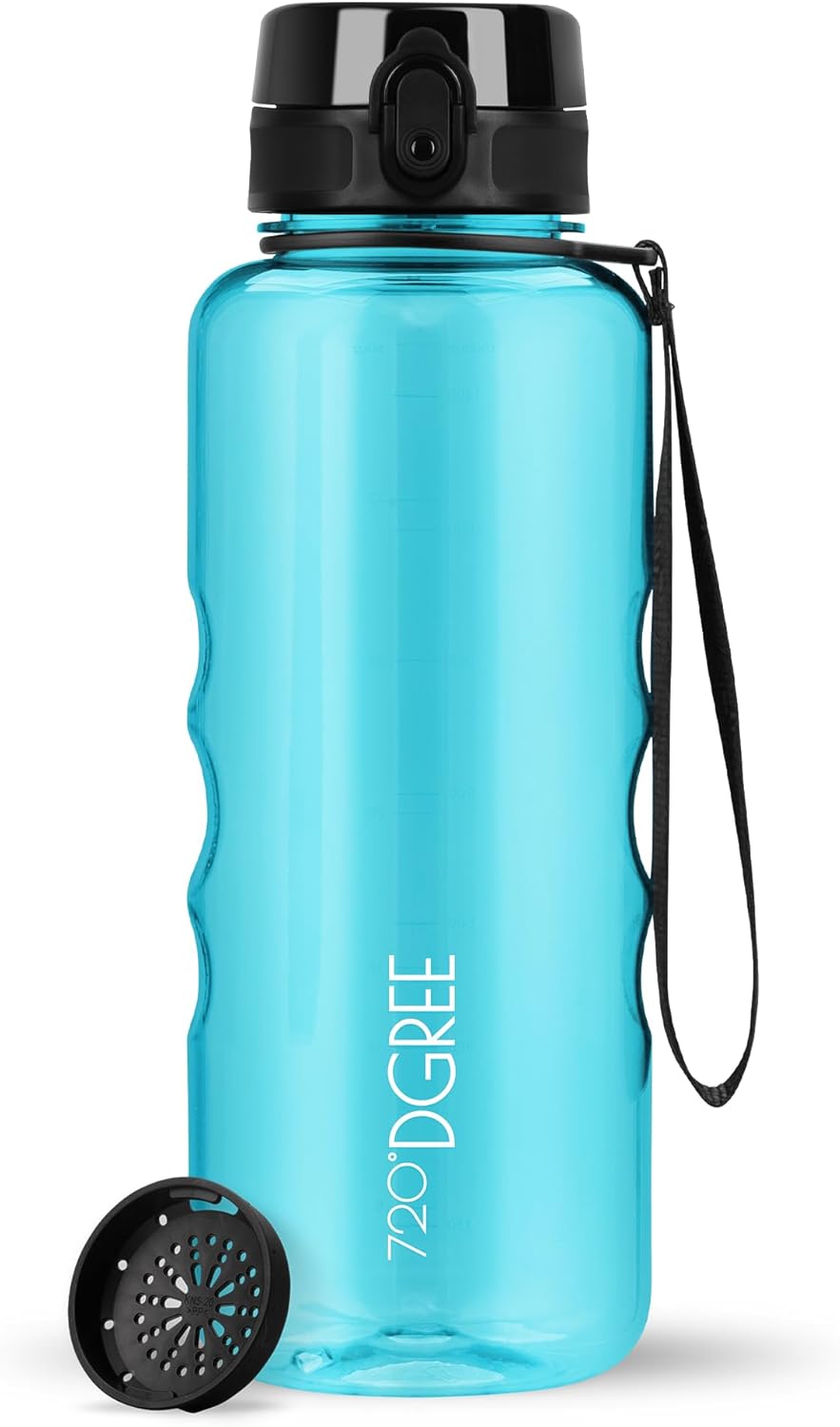720°DGREE uberBottle Drinkfles, waterfles + fruitzeef, 350 ml, 500 ml, 650 ml, 1 l, 1,5 l, 2 l, BPA-vrij, waterdicht, lekvrij, herbruikbaar, licht, ideaal voor school, sport, fitness, fitnessstudio