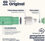 Dopper Original Drinkfles Tidal Teal 450ml - 100% Recyclebare Waterfles - BPA- en ftalaatvrij - Ideale Waterfles voor Onderweg, Fitness & Kantoor