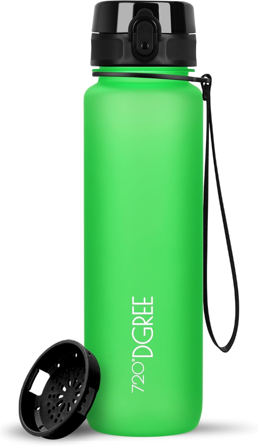 720°DGREE uberBottle Drinkfles, waterfles + fruitzeef, 350 ml, 500 ml, 650 ml, 1 l, 1,5 l, 2 l, BPA-vrij, waterdicht, lekvrij, herbruikbaar, licht, ideaal voor school, sport, fitness, fitnessstudio