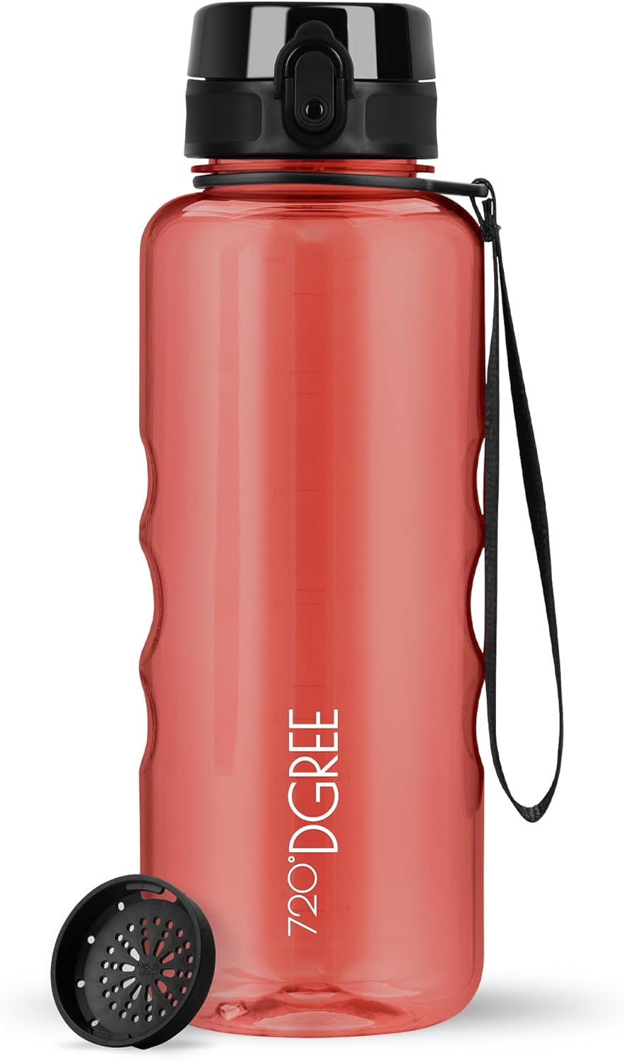 720°DGREE uberBottle Drinkfles, waterfles + fruitzeef, 350 ml, 500 ml, 650 ml, 1 l, 1,5 l, 2 l, BPA-vrij, waterdicht, lekvrij, herbruikbaar, licht, ideaal voor school, sport, fitness, fitnessstudio