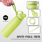 Fjbottle RVS Waterfles Sport met Magnetische Dop – 1500ml, 1000ml, 800ml, 600ml, 400ml – BPA-vrij & Lekvrij – Geschikt voor Koolzuur – Thermosfles voor School, Fitness, Kinderen