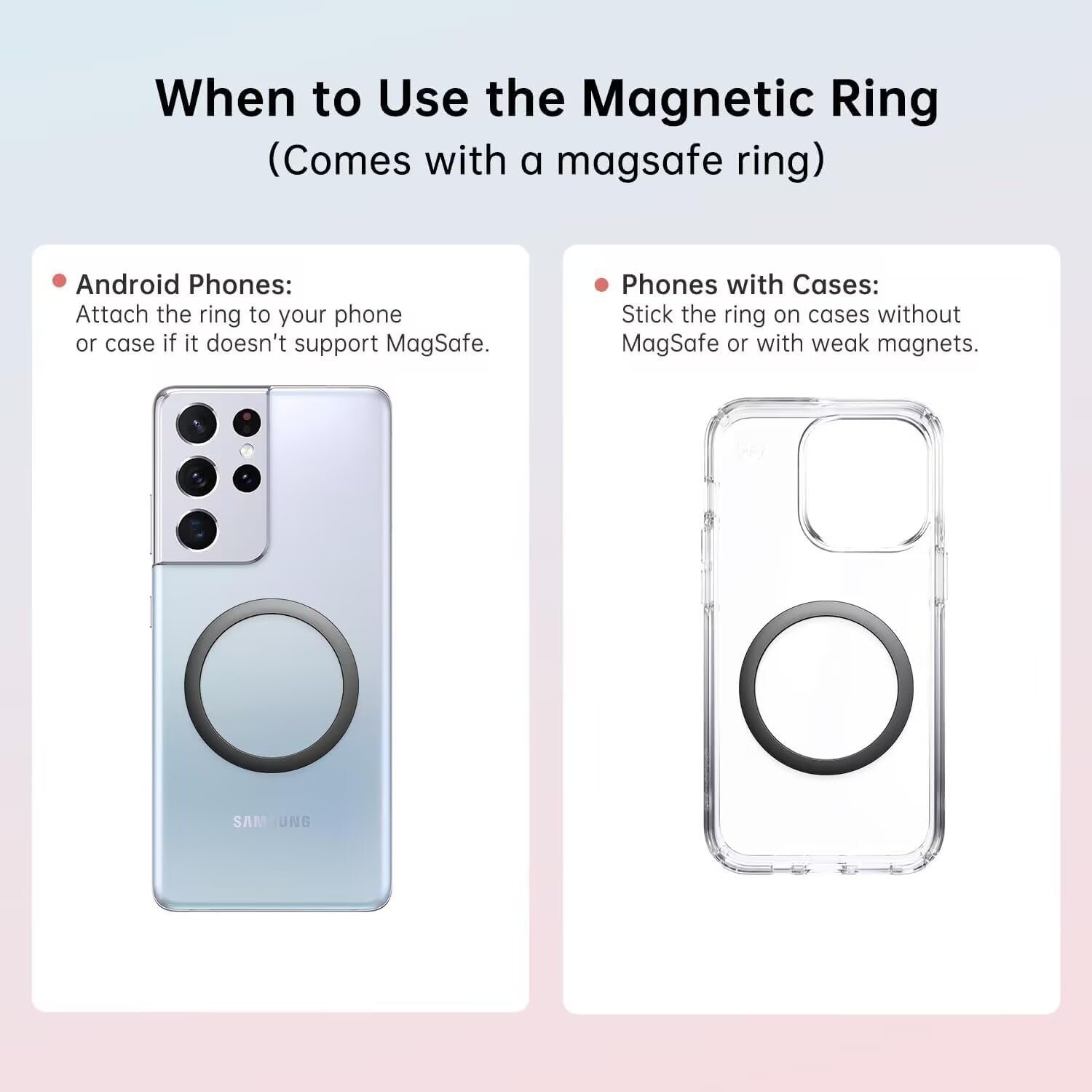 Magcheer Magnetische waterfles met telefoonhouder compatibel met MagSafe geïsoleerde sportfles voor koude dranken voor 24 uur statief fles voor reizen en fitness selfie (zwart)