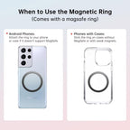 Magcheer Magnetische waterfles met telefoonhouder compatibel met MagSafe geïsoleerde sportfles voor koude dranken voor 24 uur statief fles voor reizen en fitness selfie (zwart)