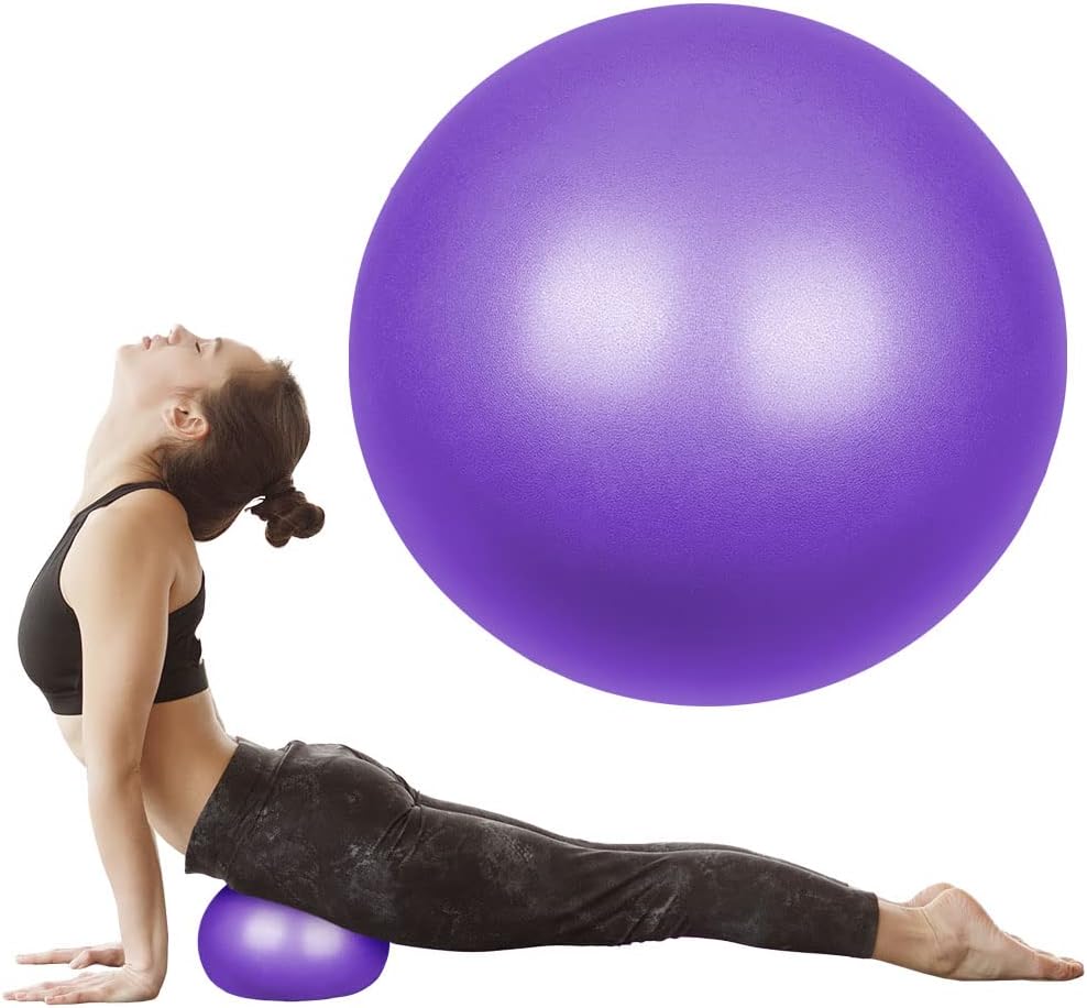 flintronic 25 cm mini pilatesbal, kleine anti-burst oefenbal voor yoga, pilates, balans, fysiotherapie, stretching en core fitness - inclusief stabiliteitsbal workoutgids