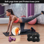 Flintronic Yoga-kniebeschermer, set van 2 antislip, yogamat, yoga-steunkussen, sportbalanskussen, comfortabele lichtgewicht ondersteuning voor knieën, handen, polsen en ellebogen - 20 x 20 cm, met