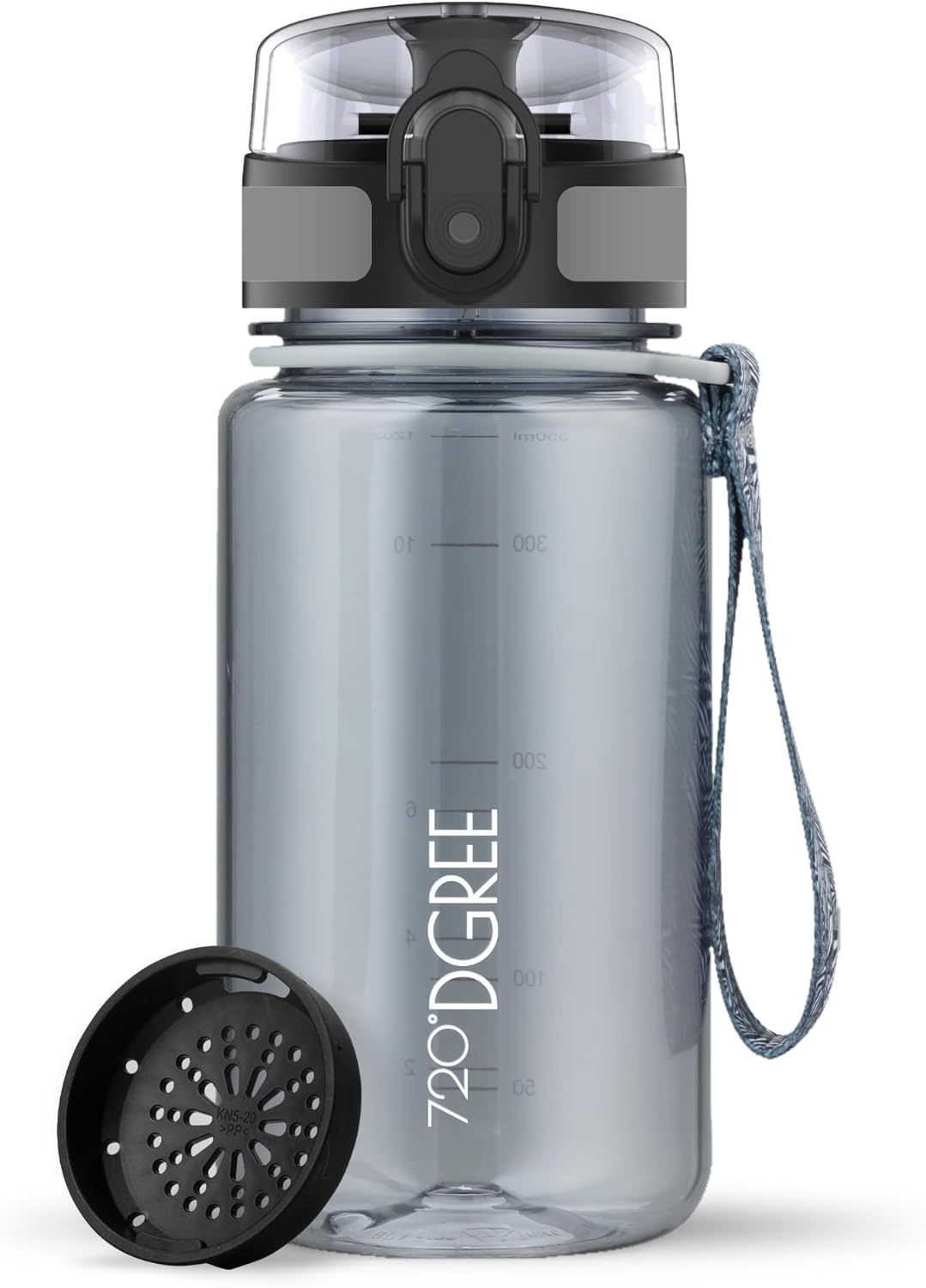 720°DGREE uberBottle Drinkfles, waterfles + fruitzeef, 350 ml, 500 ml, 650 ml, 1 l, 1,5 l, 2 l, BPA-vrij, waterdicht, lekvrij, herbruikbaar, licht, ideaal voor school, sport, fitness, fitnessstudio
