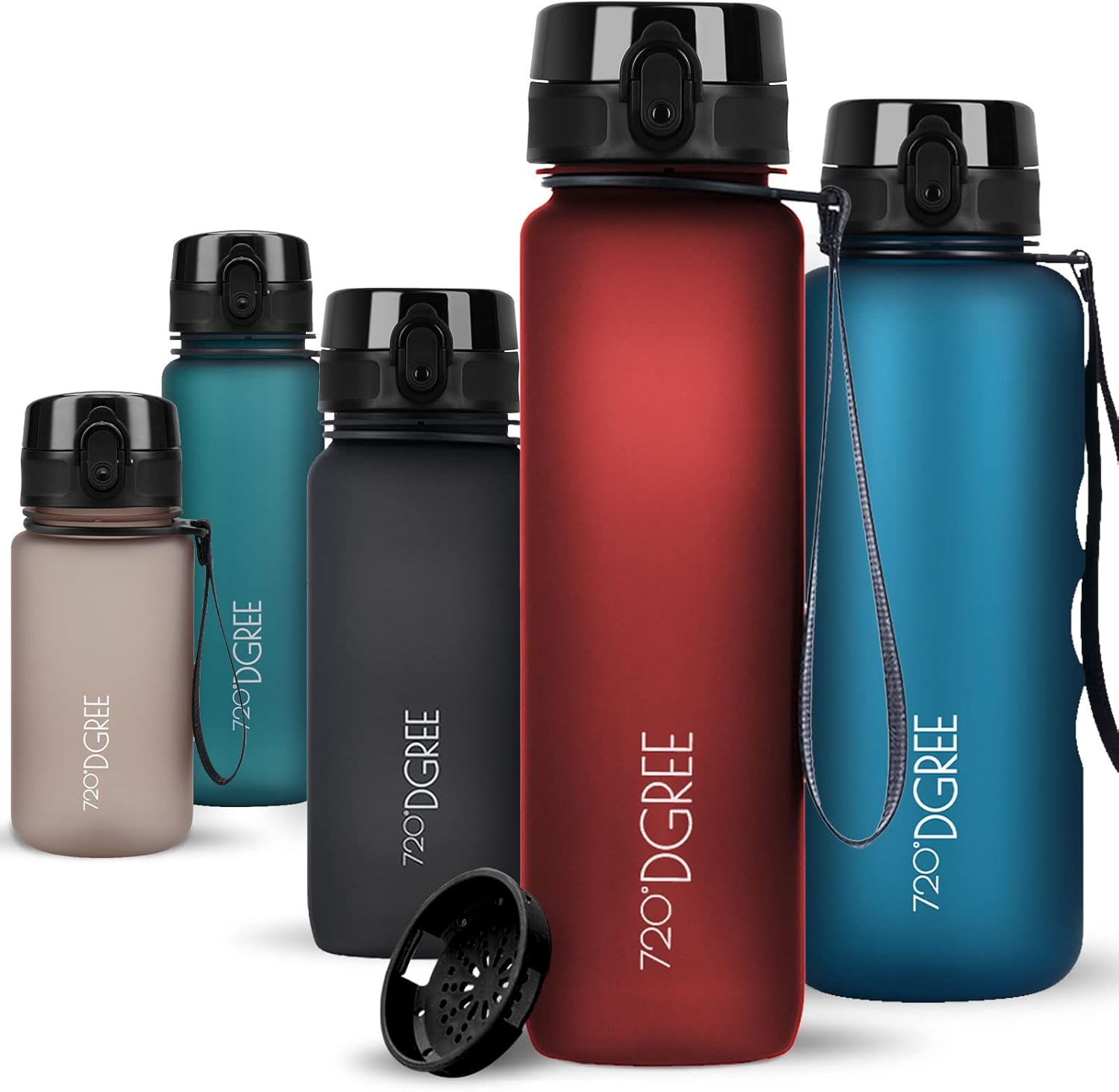720°DGREE uberBottle Drinkfles, waterfles + fruitzeef, 350 ml, 500 ml, 650 ml, 1 l, 1,5 l, 2 l, BPA-vrij, waterdicht, lekvrij, herbruikbaar, licht, ideaal voor school, sport, fitness, fitnessstudio