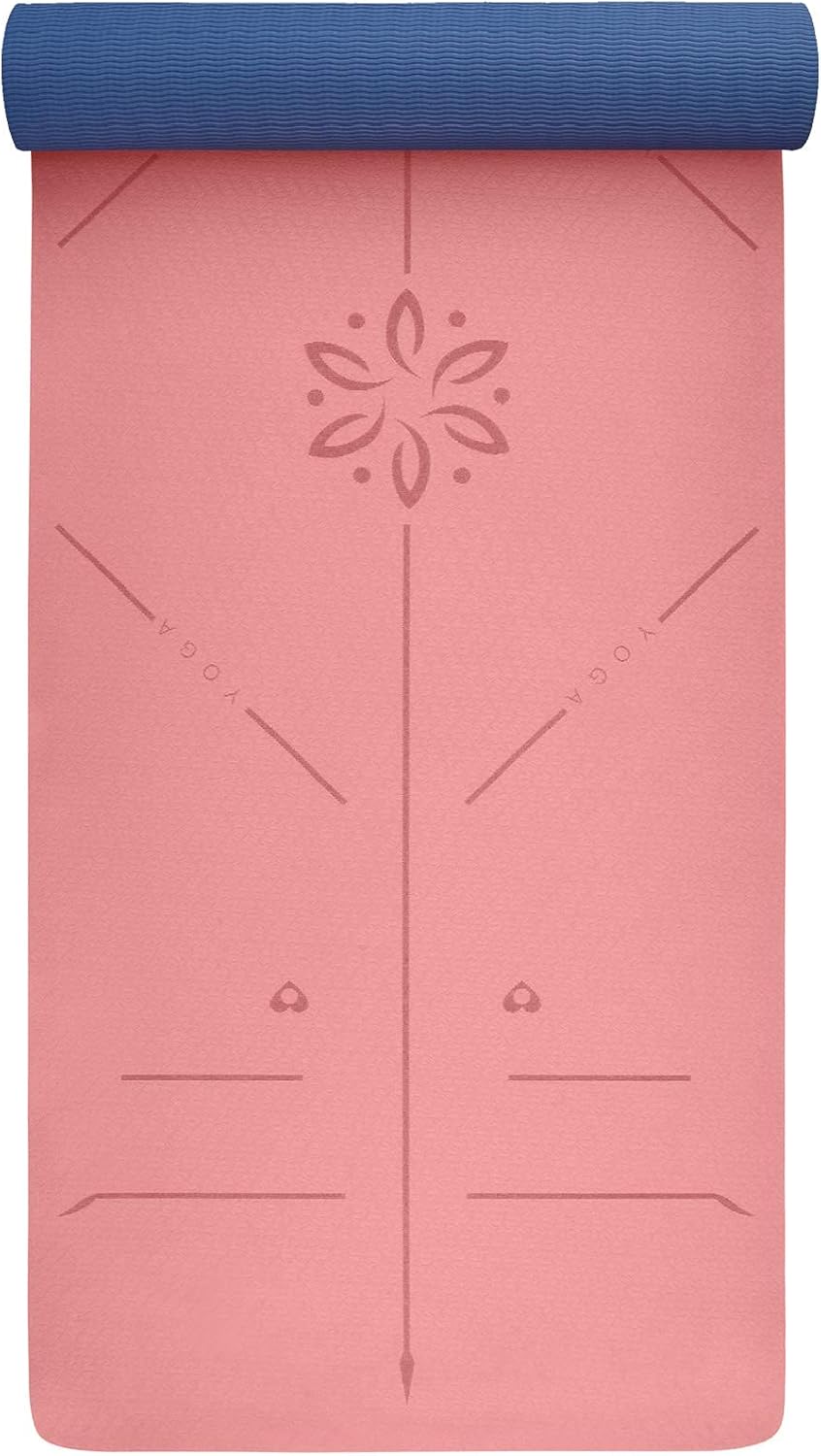 YOGATI – milieuvriendelijke yogamat - TPE, non-slip en dikke yogamat. Yoga Matten met Body Alignment Lines. Perfect Pilates Mat voor workout oefening, Gym en Fitness.